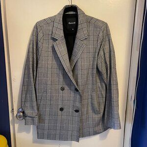 Madewell Double Breasted Plaid Blazer